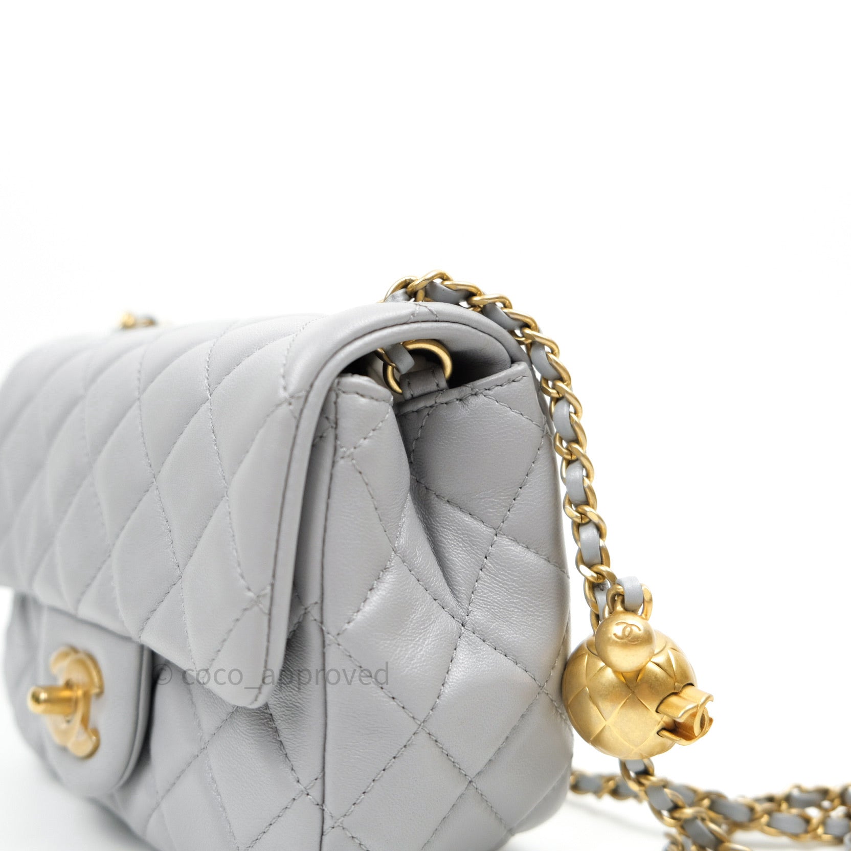 Chanel Pearl Crush Mini Flap White  Light Purple Mod Shots  Chanel  Unboxing 2021  Chanel LV  YouTube